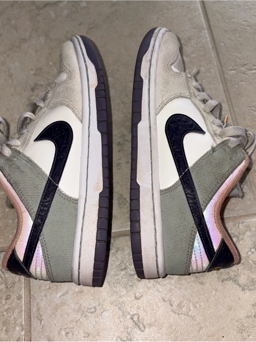 Nike Low-Top Sneakers in White, Gray, Pink & Black